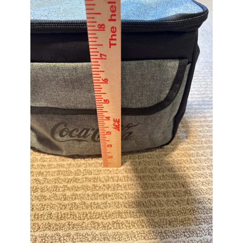 Coca-Cola Recycled Bottle Insulated Lunch Bag Cooler Heather Grey Black‎ NWT